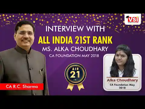 Interview with Alka Choudhary | All India 21st Ranker in CA Foundation May 2018