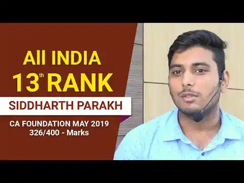 All India 13th Rank in CA Foundation June 2019 - Interview of Siddharth Parakh
