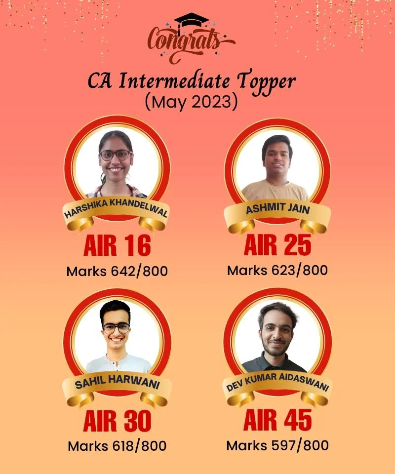 VSI CA Intermediate May 2023 Rankers