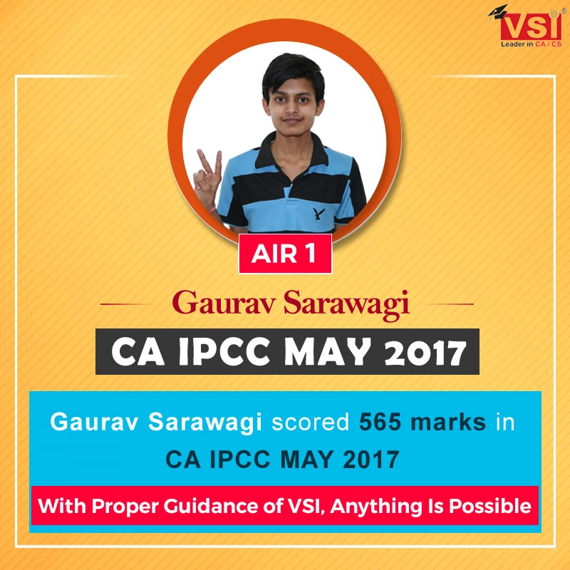 Gaurav Sarawagi AIR in CA IPCC May 2017