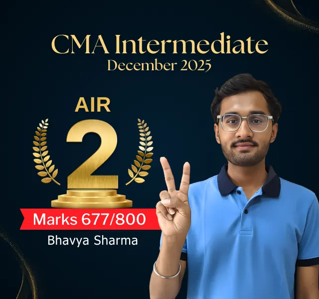 Bhavya Sgarwal AIR-2 CMA Intermediate December 2025 Achievers