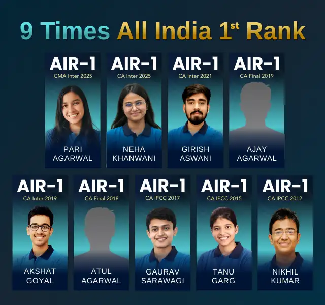 9 Times All India 1st Rank