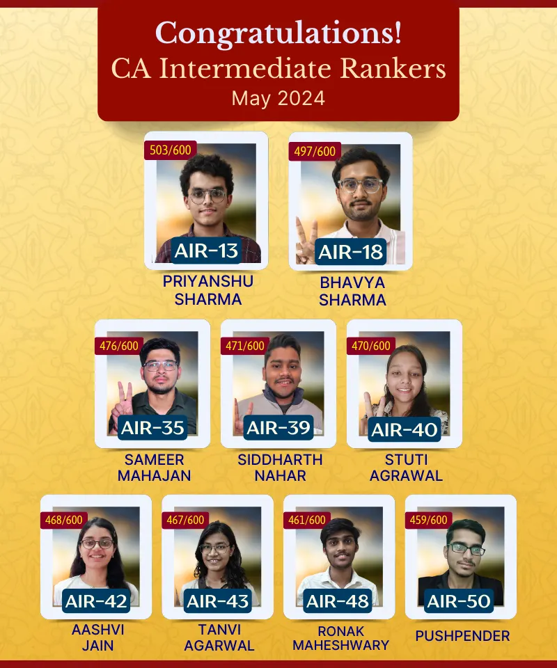 VSI All India Rank in CA Intermediate May 2024