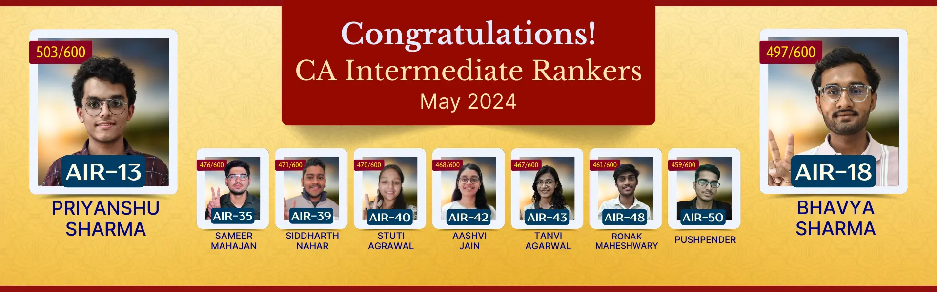 VSI All India Rank in CA Intermediate May 2024