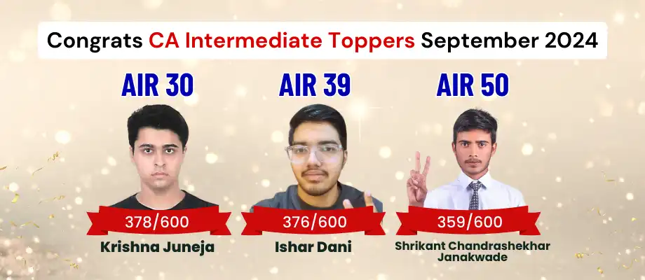 CA Inter Result September 2024 Topper Desktop Banners