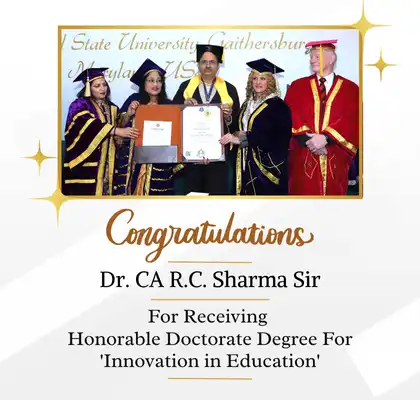 Dr. CA RC Sharma Sir Receiving Doctorate Degree for Innovation In Education