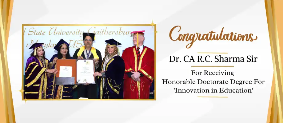 Dr. CA RC Sharma Sir Receiving Doctorate Degree for Innovation In Education