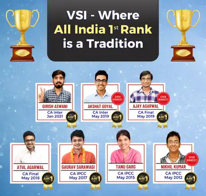 VSI All India 1st Rankers