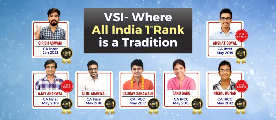 VSI All India 1st Rankers